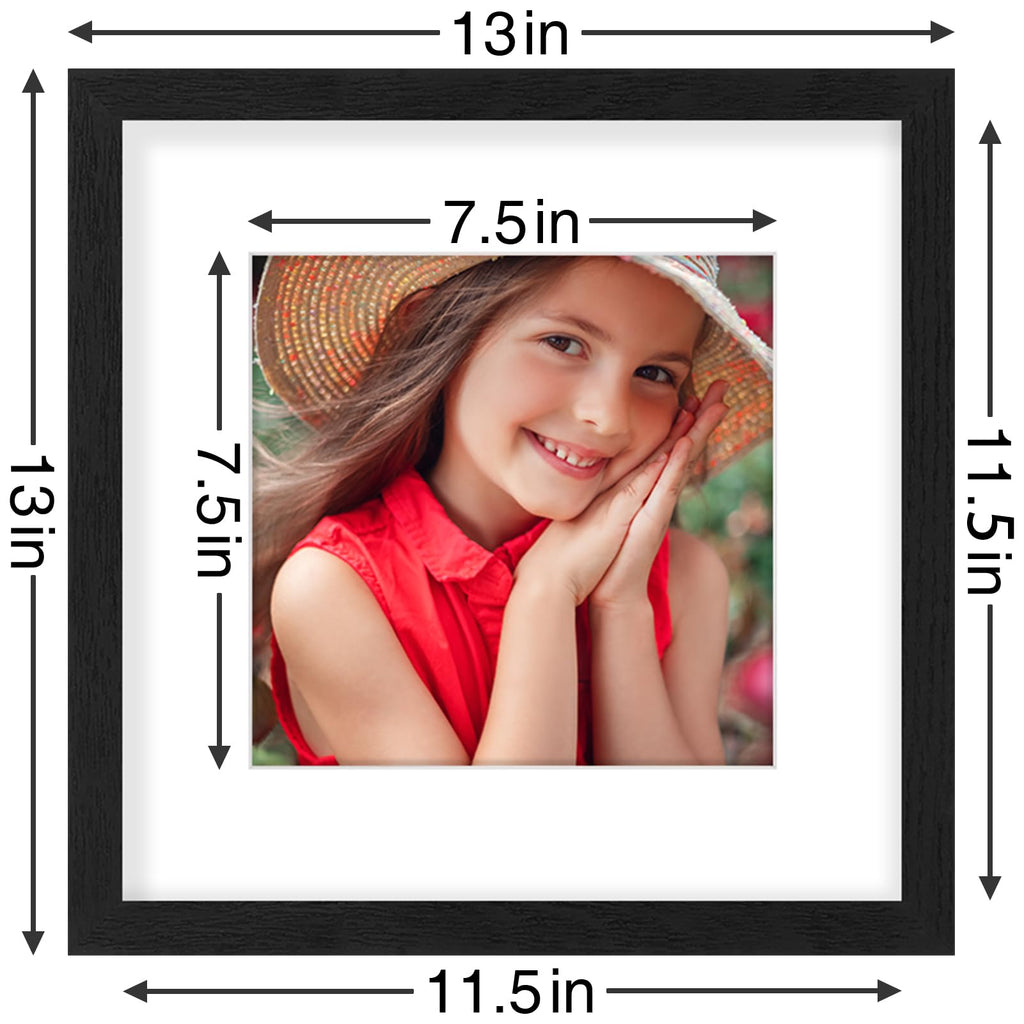 12x12 Picture Frames Set of 9 for Wall Mounting, Black