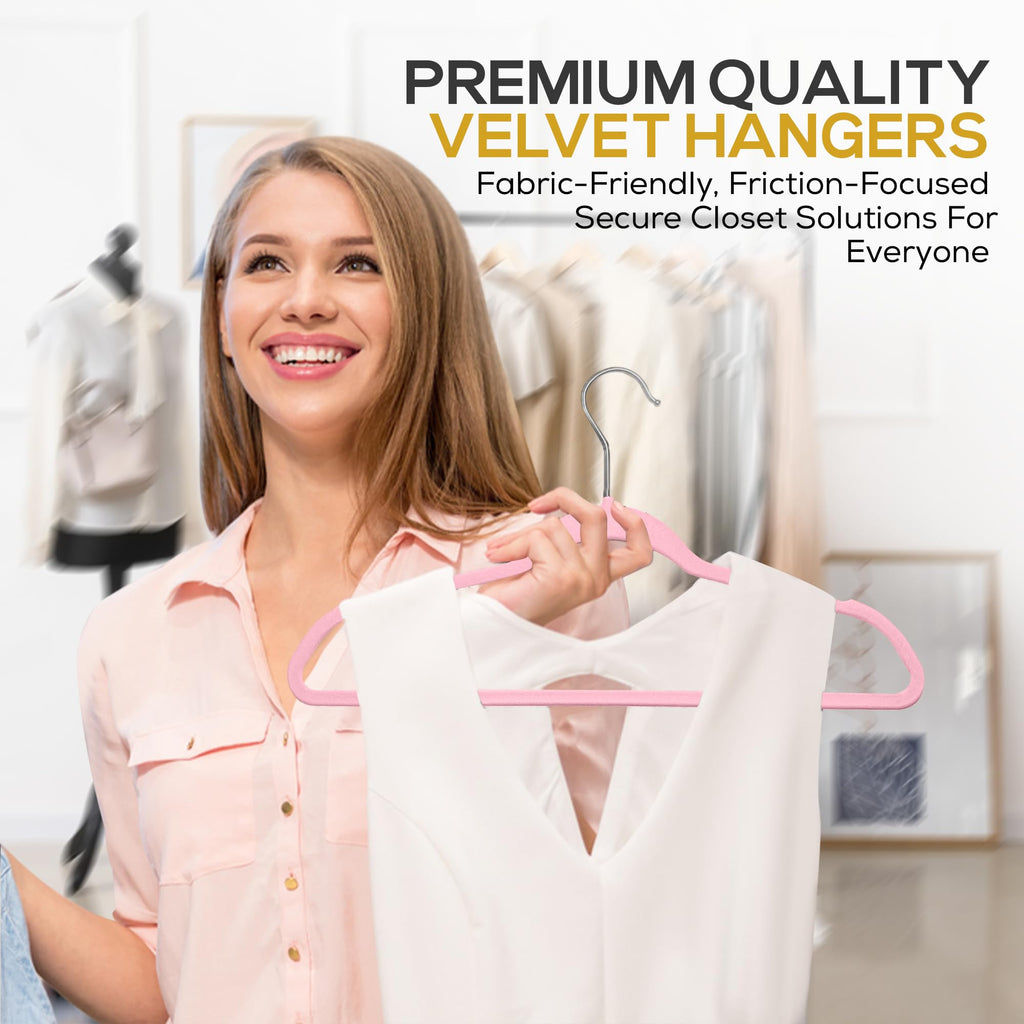Premium Velvet Hangers 50 Pack Ultra Thin Non Slip Adult Felt Space Saving Suit Hanger for Closet Heavy Duty Coat