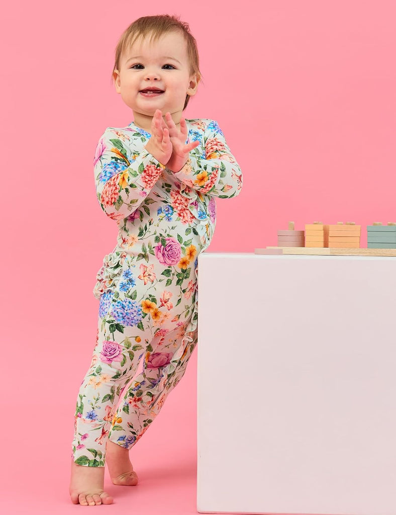 Bamboo Viscose Baby Girls Footless Sleeper Pajamas