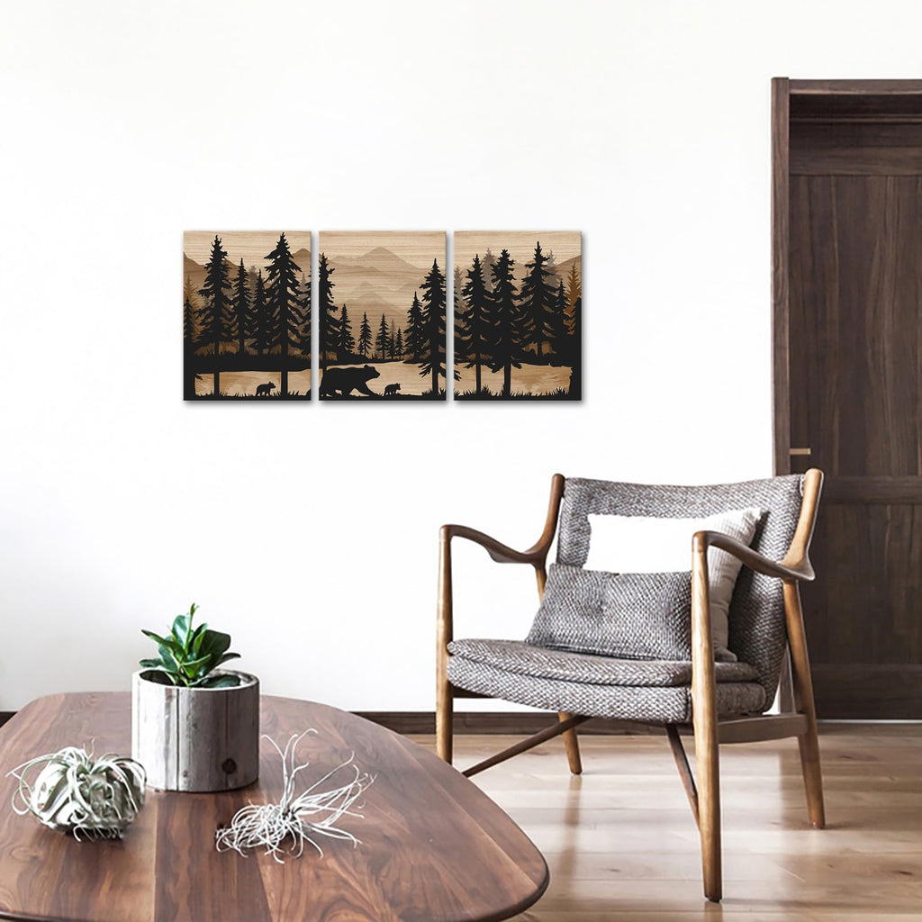 Rustic Cabin Decor Bear Wall Art Bathroom Wall Decor Pictures