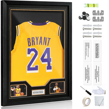 Jersey Frame Display Case, Large Clear Acrylic Shadow Box with UV Protection for Baseball Basketball Football Soccer