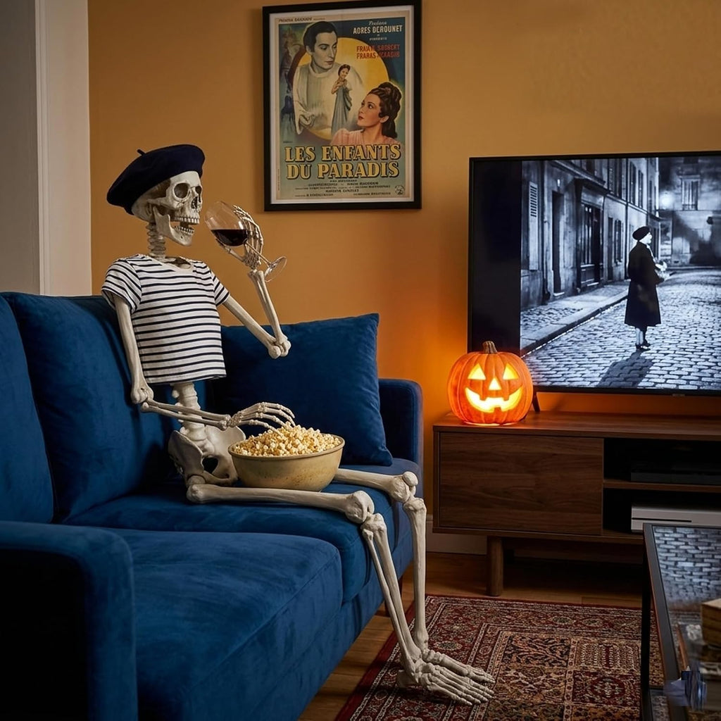 Life Size Skeleton, 5.4Ft/165cm Halloween Skeleton Poseable Skeleton Full Body Human Bones with Movable Joints