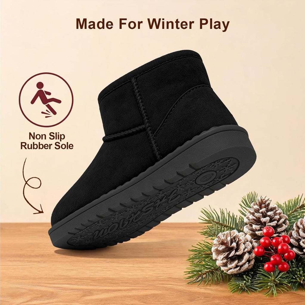 Girls Boots Kids Winter Shoes Warm Short Ankle Snow Booties for Little Big Kids
