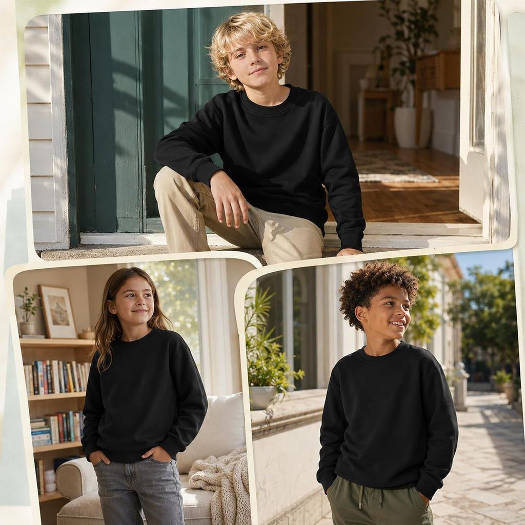Pullover Boys Girls Sweatshirts Medium Weight Kids Sweatshirts