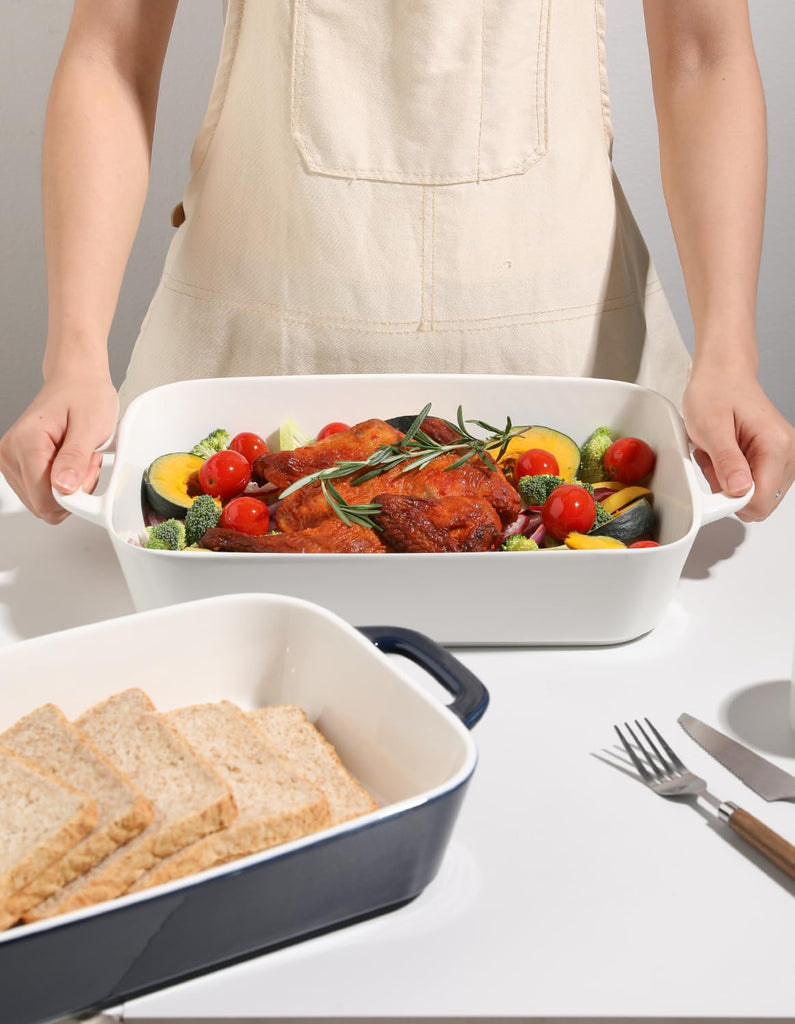 Ceramic Bakeware Set, 9x13 Rectangular Baking Dish for Cooking, Kitchen, Cake Dinner, Banquet and Daily Use