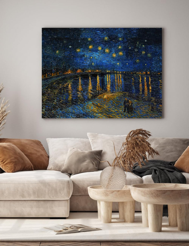 Van Gogh Canvas Wall Art, Starry Night Over the Rhone, 40x30''