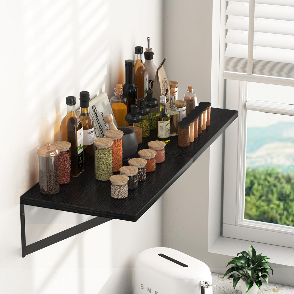 16W x 12D Deep Floating Shelves Set of 2 Black