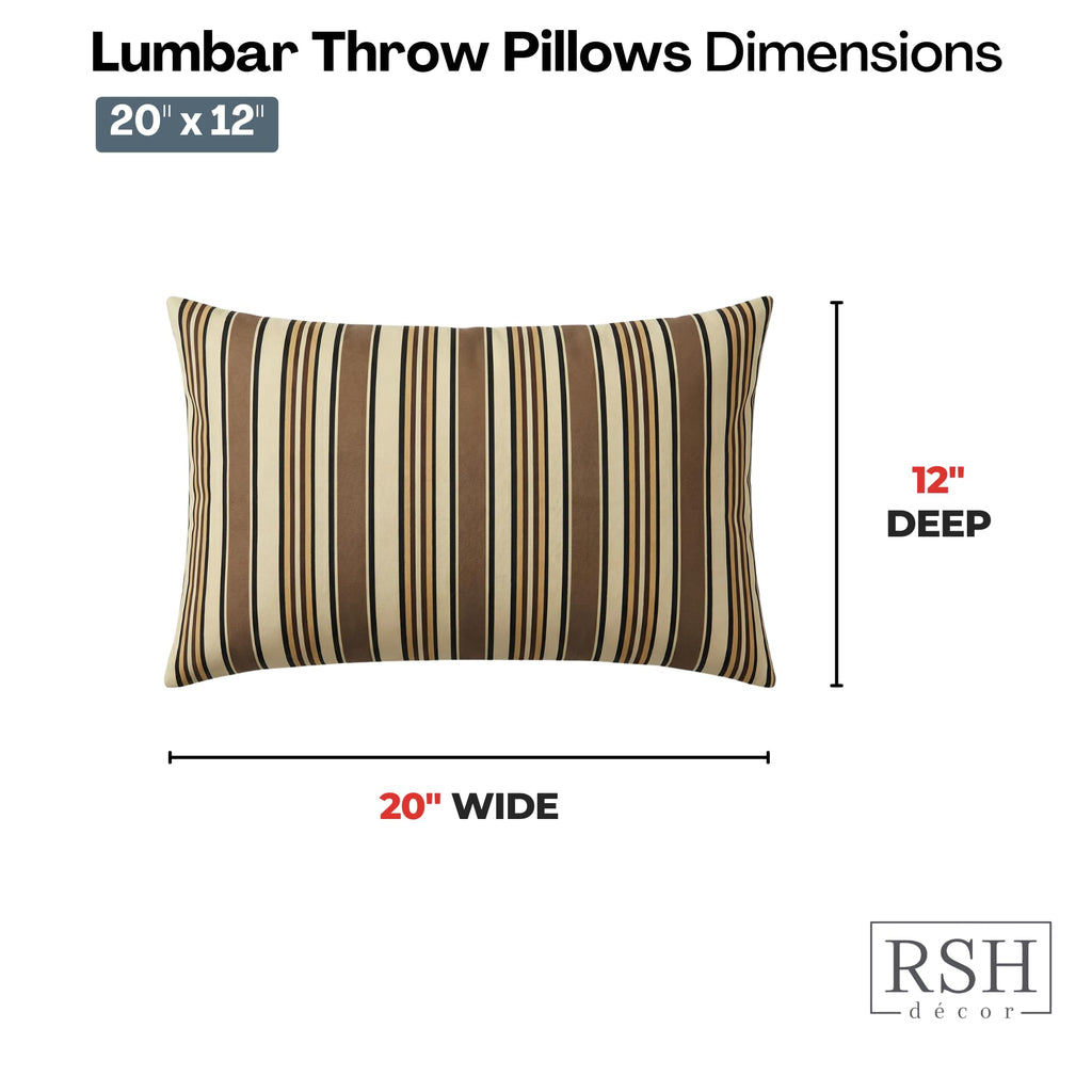 Designer Select Sunbrella Jumbo Lumbar Throw Pillows Set of 4 | 26" x 16" | Indoor Outdoor - Patio, Lounge