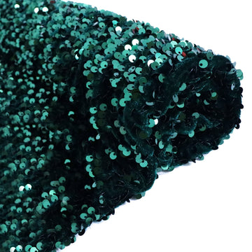 Emerald Green Fabric by the Yard Sequin Velvet Fabric 1 Yard Sequin Stretch Fabric by the Yard Sequence for Sewing