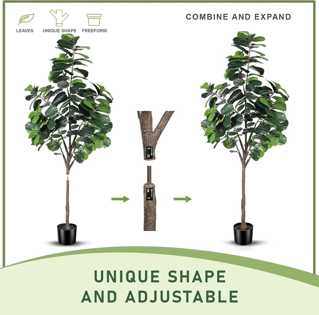 8ft Fiddle Leaf Fig Tree Artificial, Faux Fiddle Leaf Fig Tree