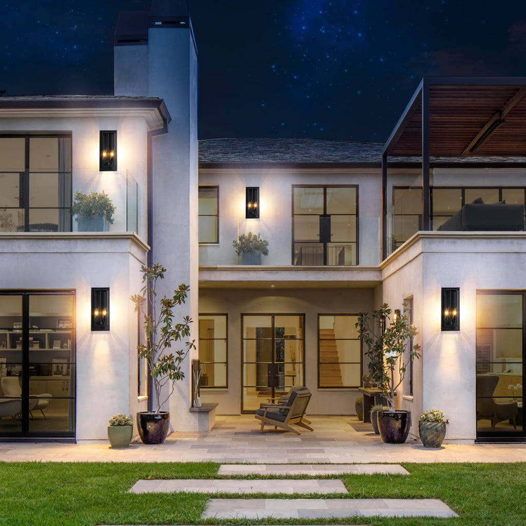 Large Outdoor Wall Lanterns, 18" Exterior Waterproof Rectangular Sconce