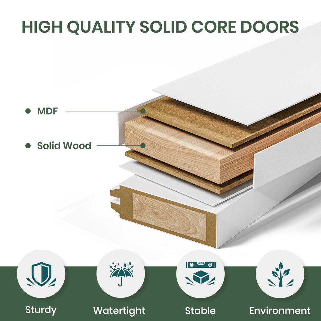 60" x 80" Clear Glass French Interior Solid Core Door Slab