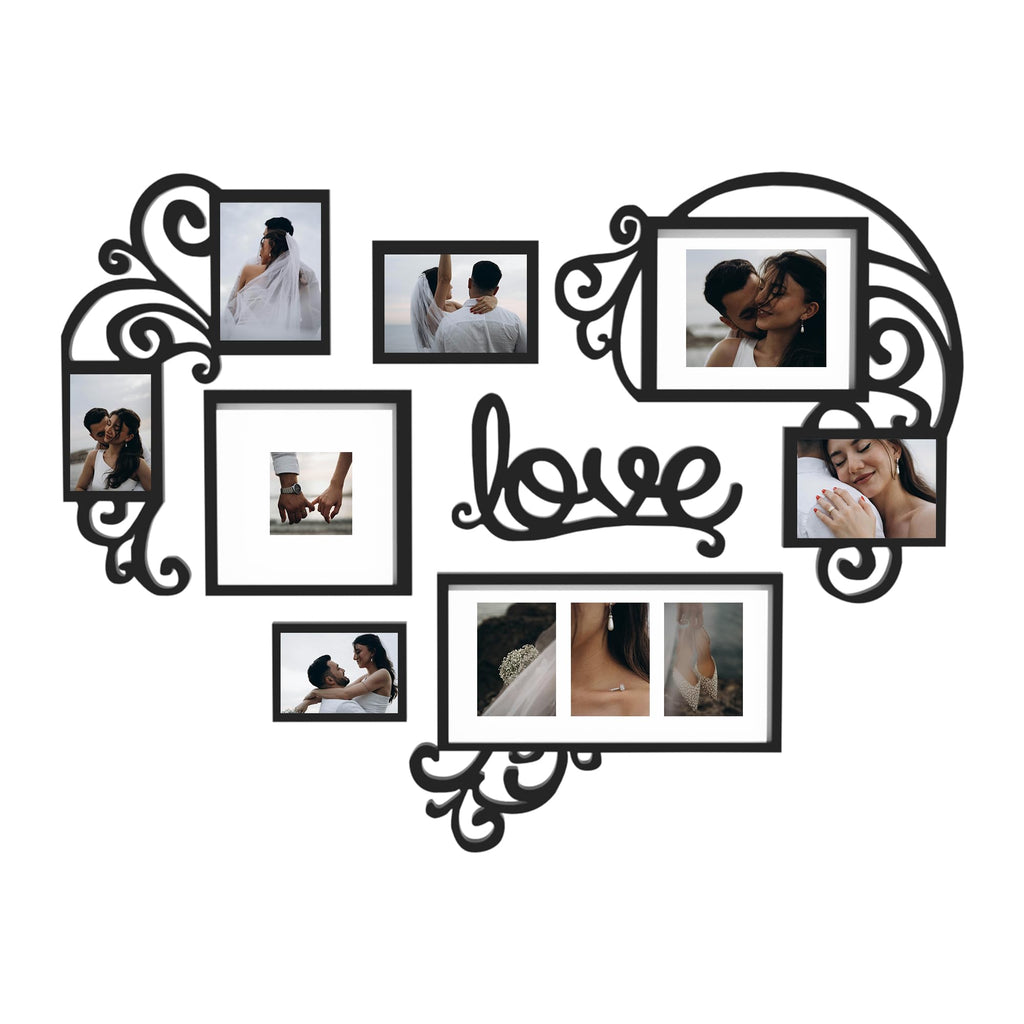 Photo Frame | Plaque College Frame - Valentine Wall Decoration Combination - Brown PVC Picture Frame Selfie Gallery