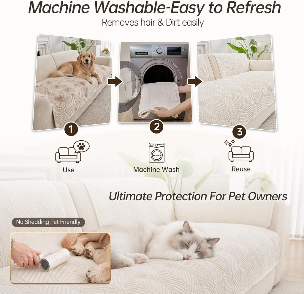 Velvet Couch Cover for Sectional Sofa, Sofa Cover for Pet, 1PC