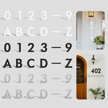 5-Piece Set House Numbers, Metal Address Numbers (2-36 Inch)