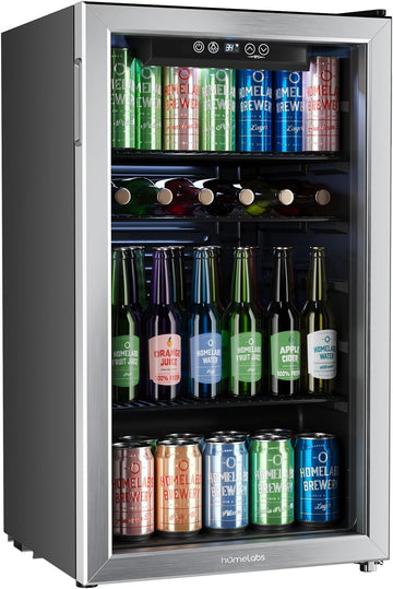 Beverage Refrigerator and Cooler - Mini Fridge with Glass Door for Soda Beer or 