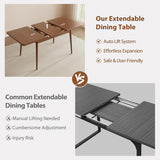 Solid Wood Extendable Dining Table for 4-8 People with Seamless Extension from 47.2 to 63 Inches, Easy Assembly