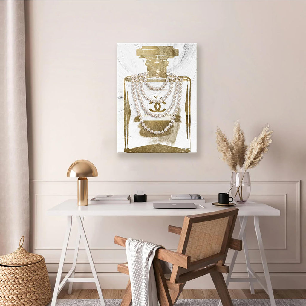 Vintage Perfume Bottle Canvas Wall Art Modern Luxury Posters Print Fashion Glam Poster Picture Make up Room Home