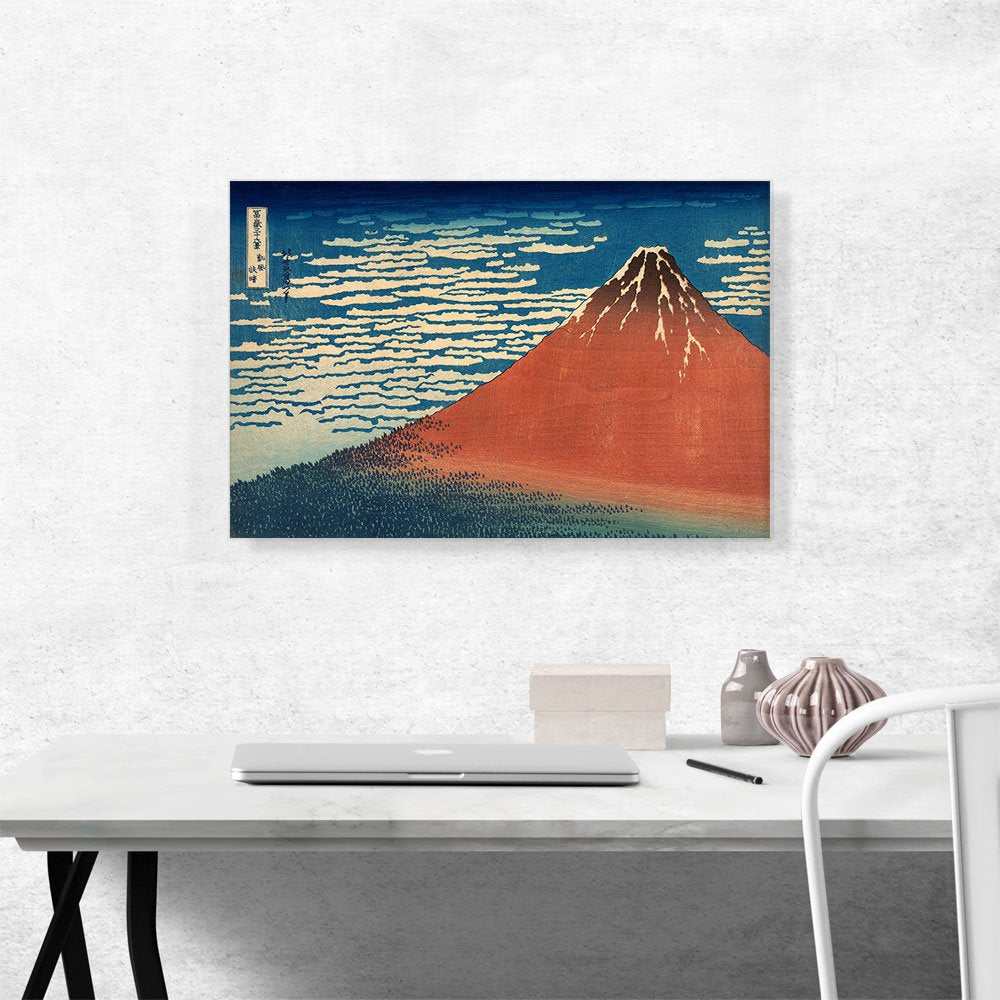 Fine Wind, Clear Weather - Red Fuji 1831 Canvas Art Print Stretched Framed Painting Picture Poster Giclee Wall Decor