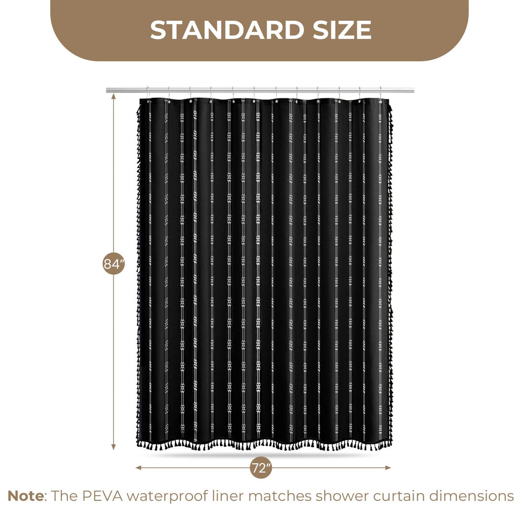 Linen Texture Set, Black, 72W x 84L