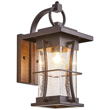Oil Rubbed Bronze Outdoor Light Sconces Wall Mount Matte Brown Outdoor Wall Lamp Large Exterior Porch Wall Lantern