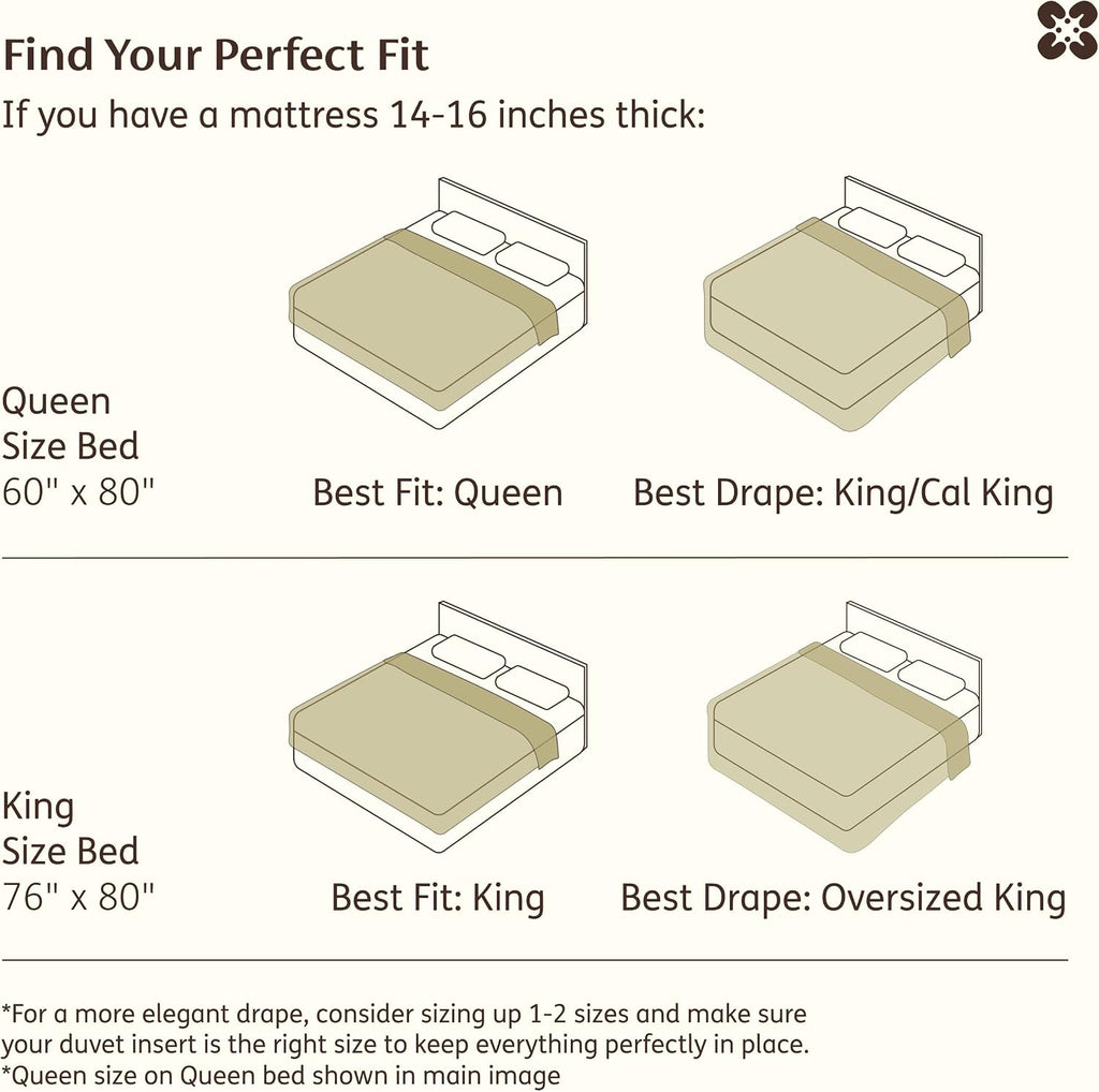 100% Organically Grown Bamboo Viscose Duvet Cover Set Queen | Cooling Bedding Set for Hot Sleepers | PureWoven Luxury