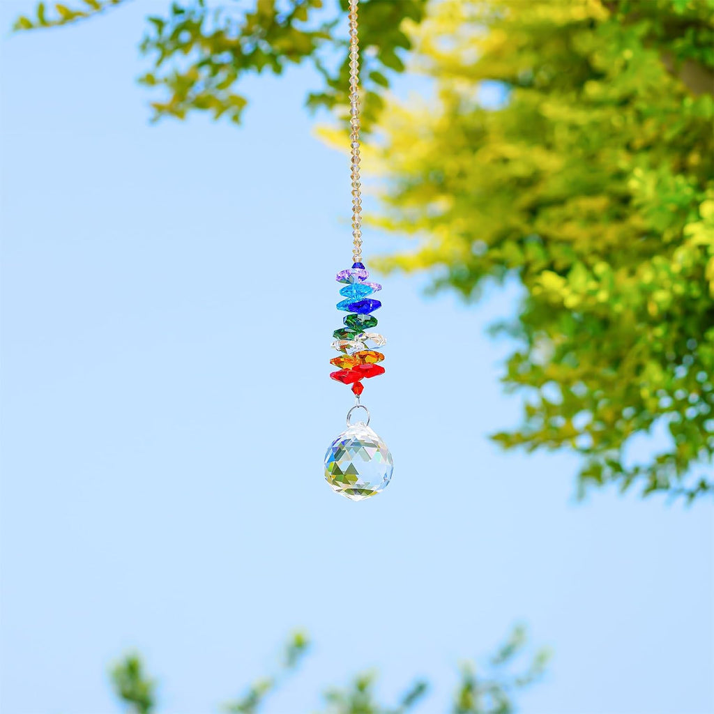 Hyaline&Dora 30mm Chandelier Crystals Ball Prisms Rainbow Octogon Chakra Suncatcher for Gift