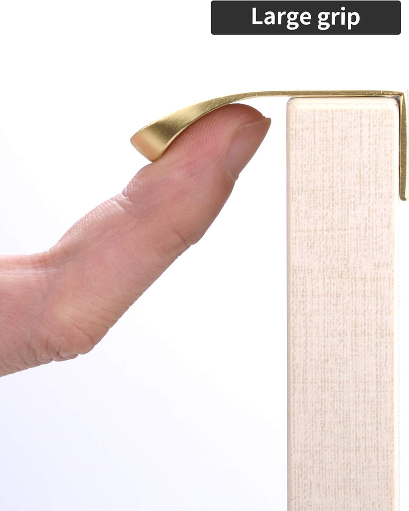 5Pack Edge Finger Pull for Cabinets Kitchen Concealed Aluminum Flat Hidden Bar Pulls Drawer Pulls Easy to Install