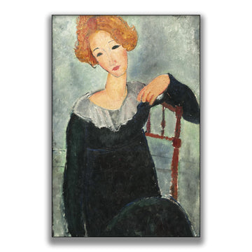 Amedeo Modigliani Poster - Women With Red Hair Canvas Wall Art - Portraits of Famous People - Copy of Famous
