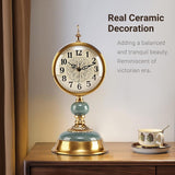 Victorian Vintage 6-Inch Mantel Clock, Antique Anniversary Clock with Ceramic and Metal Body