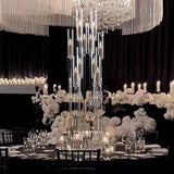 10 Arm Acrylic Candelabra Centerpieces, Floor Clear Tall Candlesticks Holder with Removable Lampshade, Fit 0.82" LED
