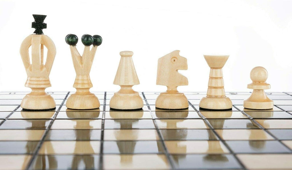 Wooden Chess Set Paris Apple Wooden International Board Vintage Carved Pieces - 14 inches