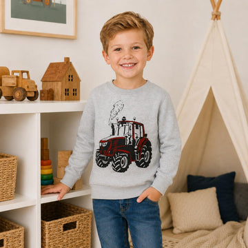Toddler Boys Sweatshirts Cotton Crewneck Truck Shirt Dinosaur Long Sleeve Pullover Tops Tees