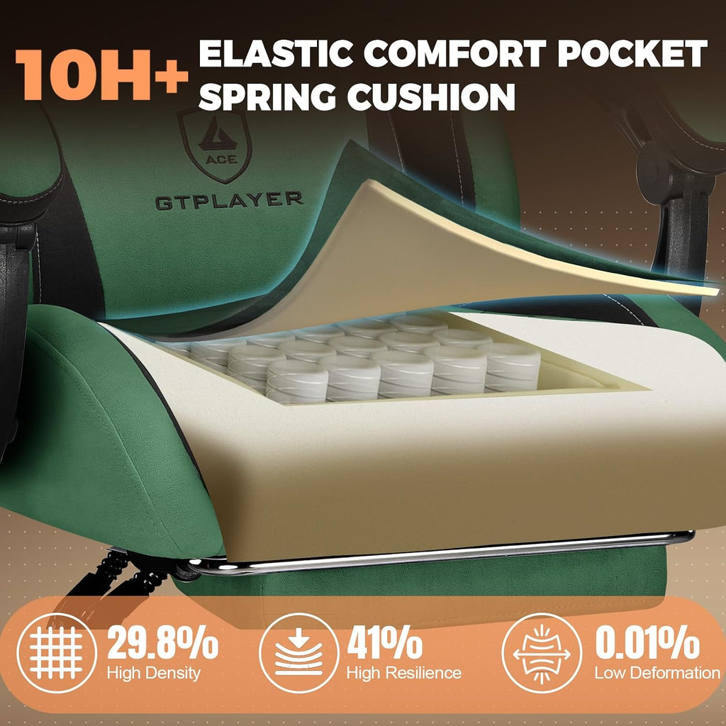 Gaming Chair with Footrest, Ergonomic Office Chair 400lbs Heavy Duty, Big and Tall Computer Desk Chair with Lumbar