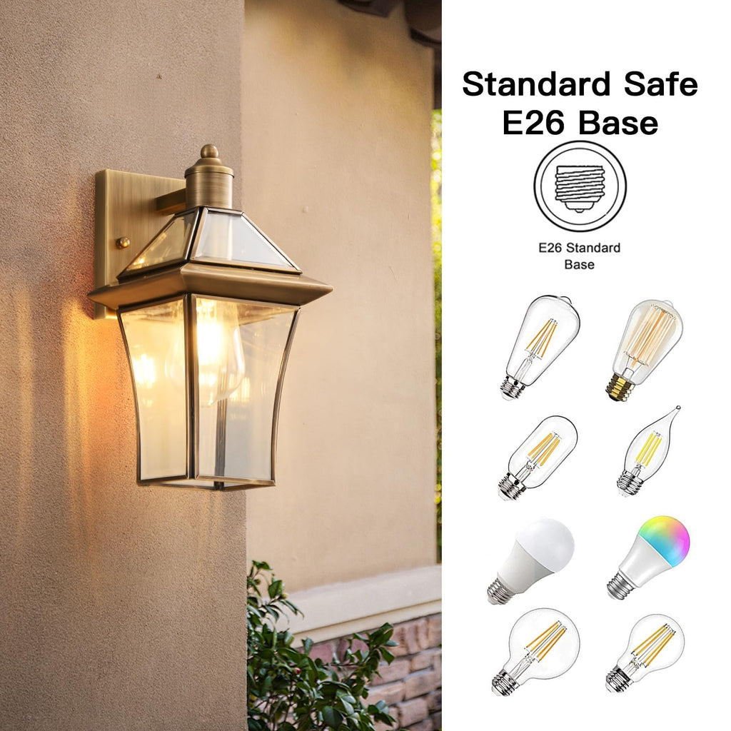 Brass Exterior Sconces, Outdoor Wall Light Fixtures for Front Porch