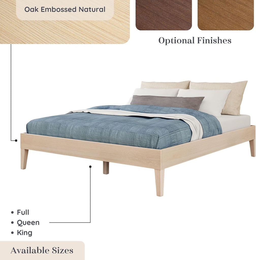 Bear Platform Bed (Queen), Oak Embossed Natural