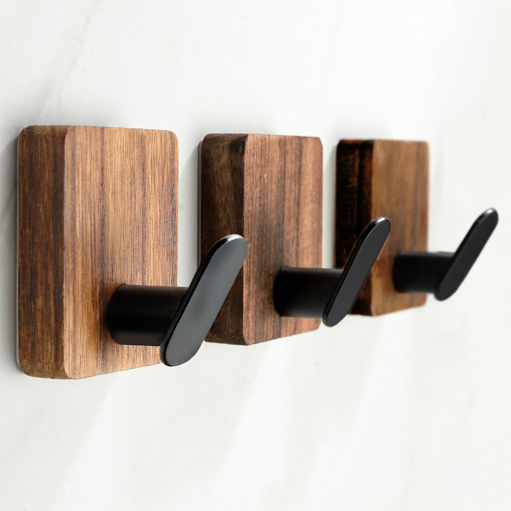 Towel Hooks s, Wood Decorative Adhesive Hanging Hook