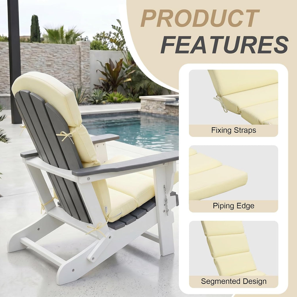 52x20 Inch Outdoor Adirondack Chair Cushion, Fade-Resistant and Water-Resistant Olefin Fabric Patio Chair Cushions