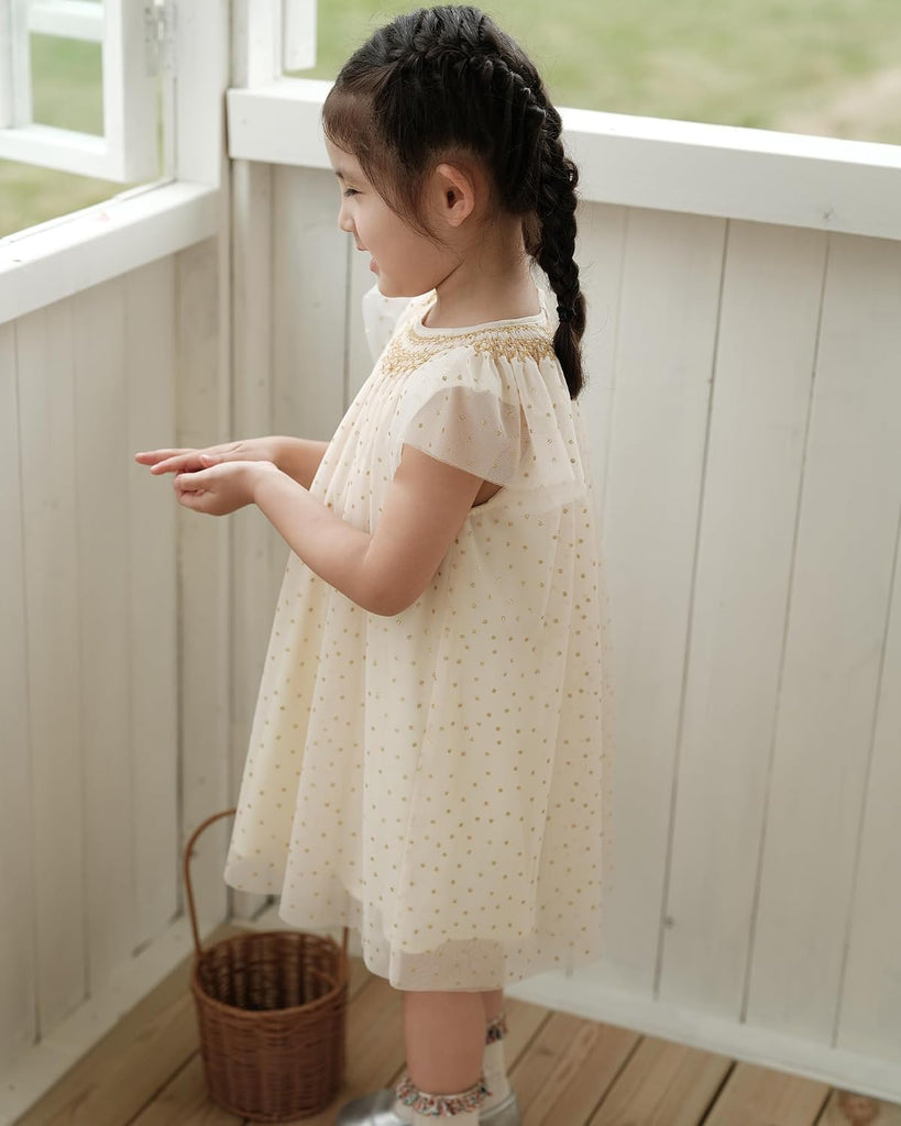 Baby Girl Smocked DressToddlers Cotton Casual Outfit Sleeveless Dresses,Sundress Princess Dress for Summer