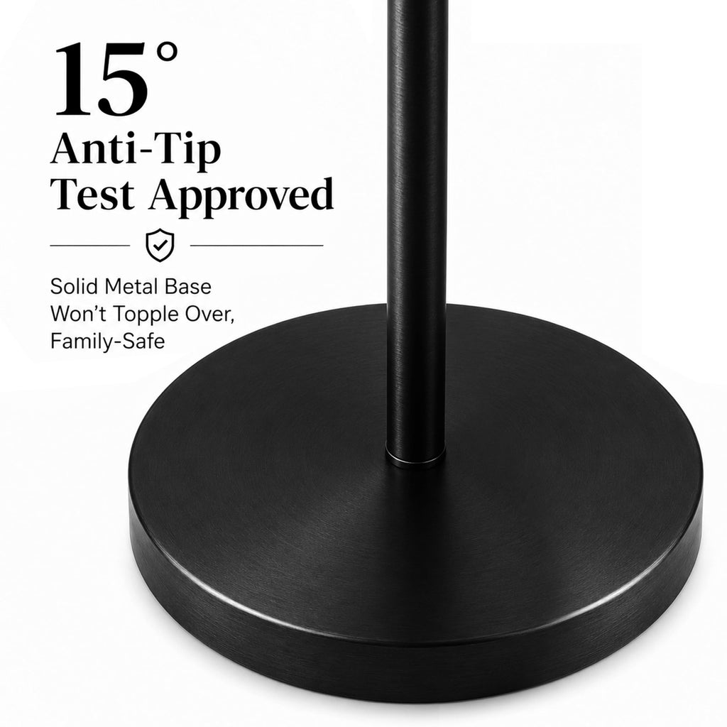 72" 3-Head Torchiere Floor Lamps with 2 Reading Lamp -Black