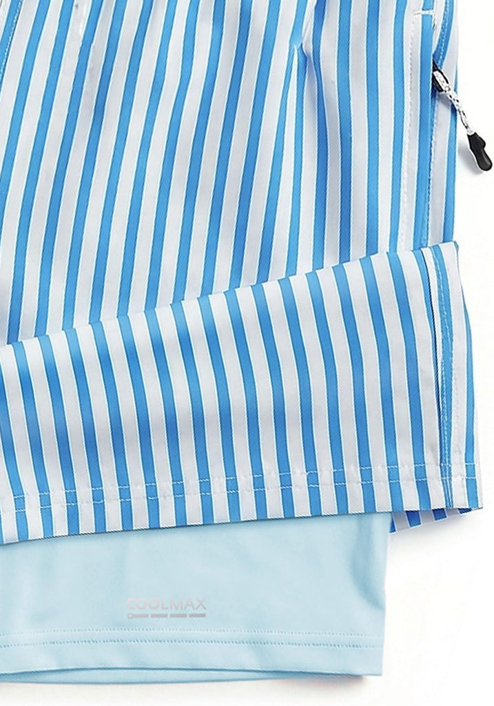 Boys Swim Trunks with Compression Liner, Quick Dry Swim Shorts