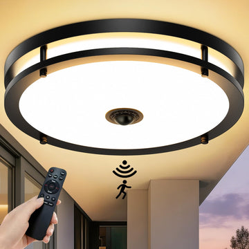 16IN LED Motion Sensor Outdoor Ceiling Light with Remote, 32W