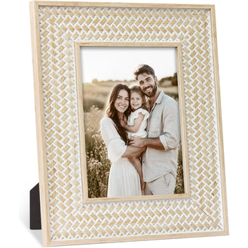 Boho 5x7 Picture Frame Woven Rattan Photo Frame