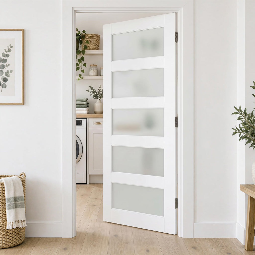 36" x 80" Frosted Glass Door, MDF Solid Core Interior Door Slab