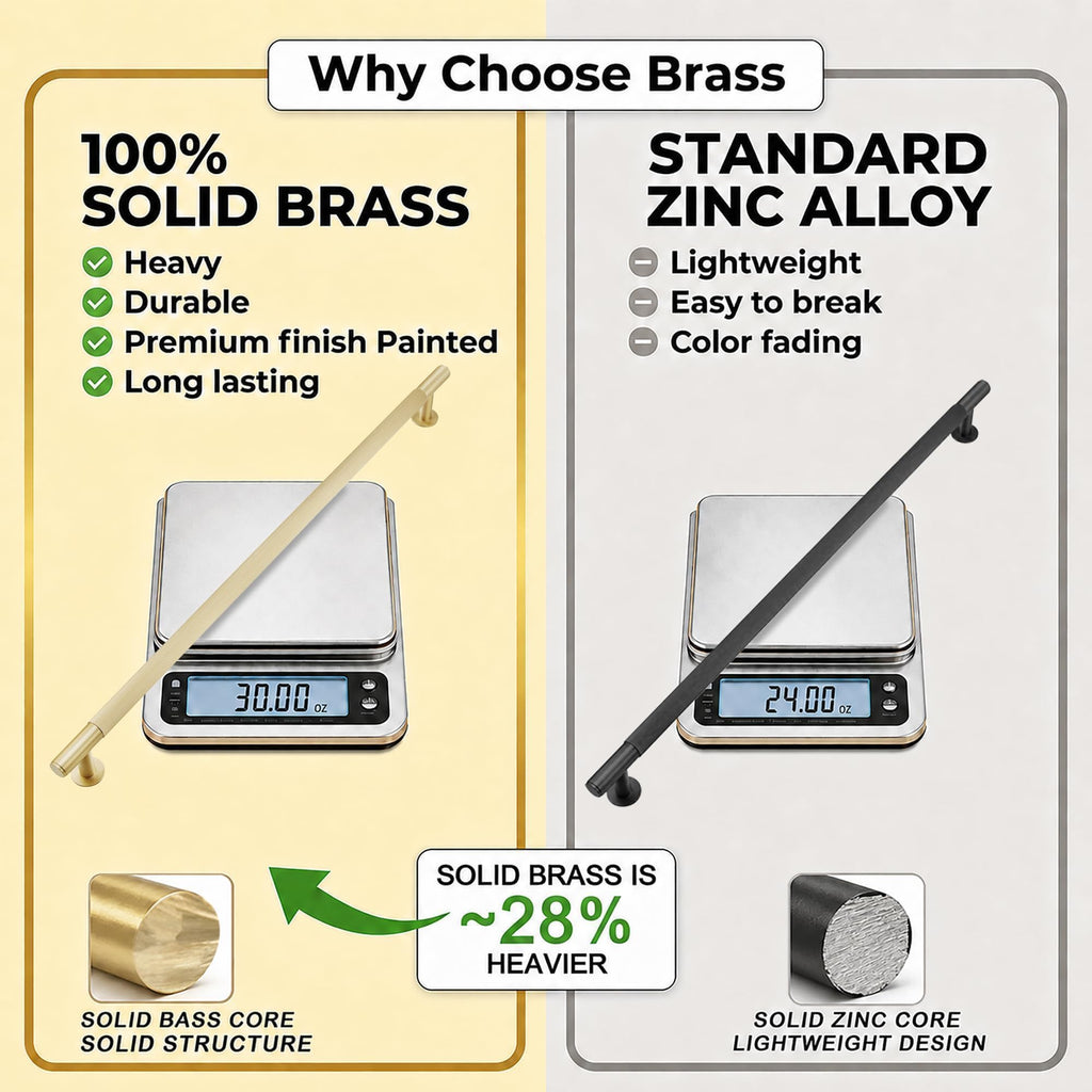 Solid Brass Appliance Pull 18 Inch, Glod Long Cabinet Handles