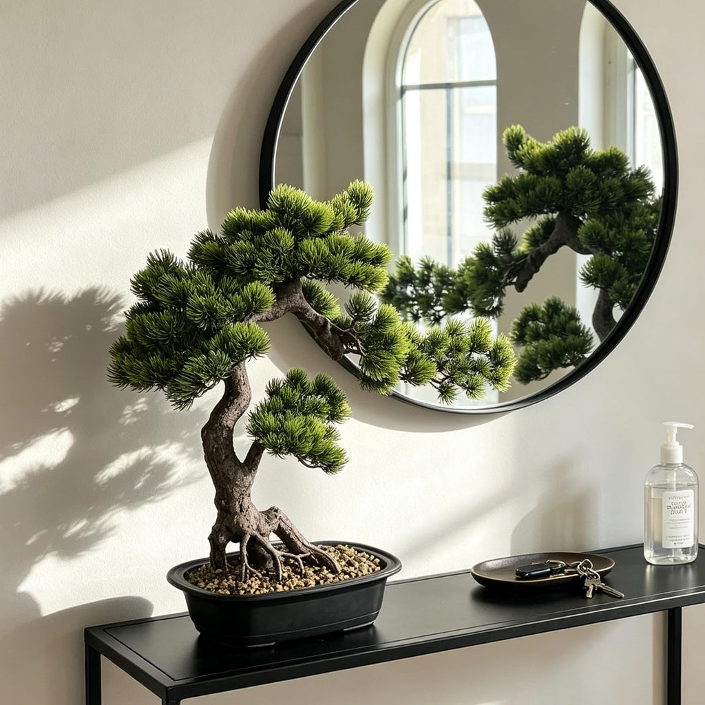 Artificial Bonsai Plant, Large Faux Juniper Plants 20 inch, Faux Potted Pine Plants Indoor Decor Desk Home Table