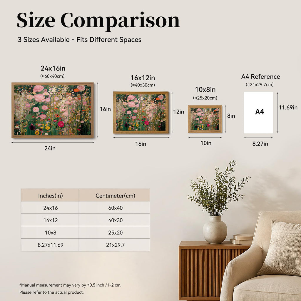 Floral Wall Art Wildflower Meadow Picture Wall Decor Gustav Klimt Print