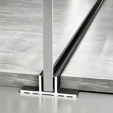 F/T Shape Glass Railing Base Rail Channel Black, Aluminum U Channel Profile