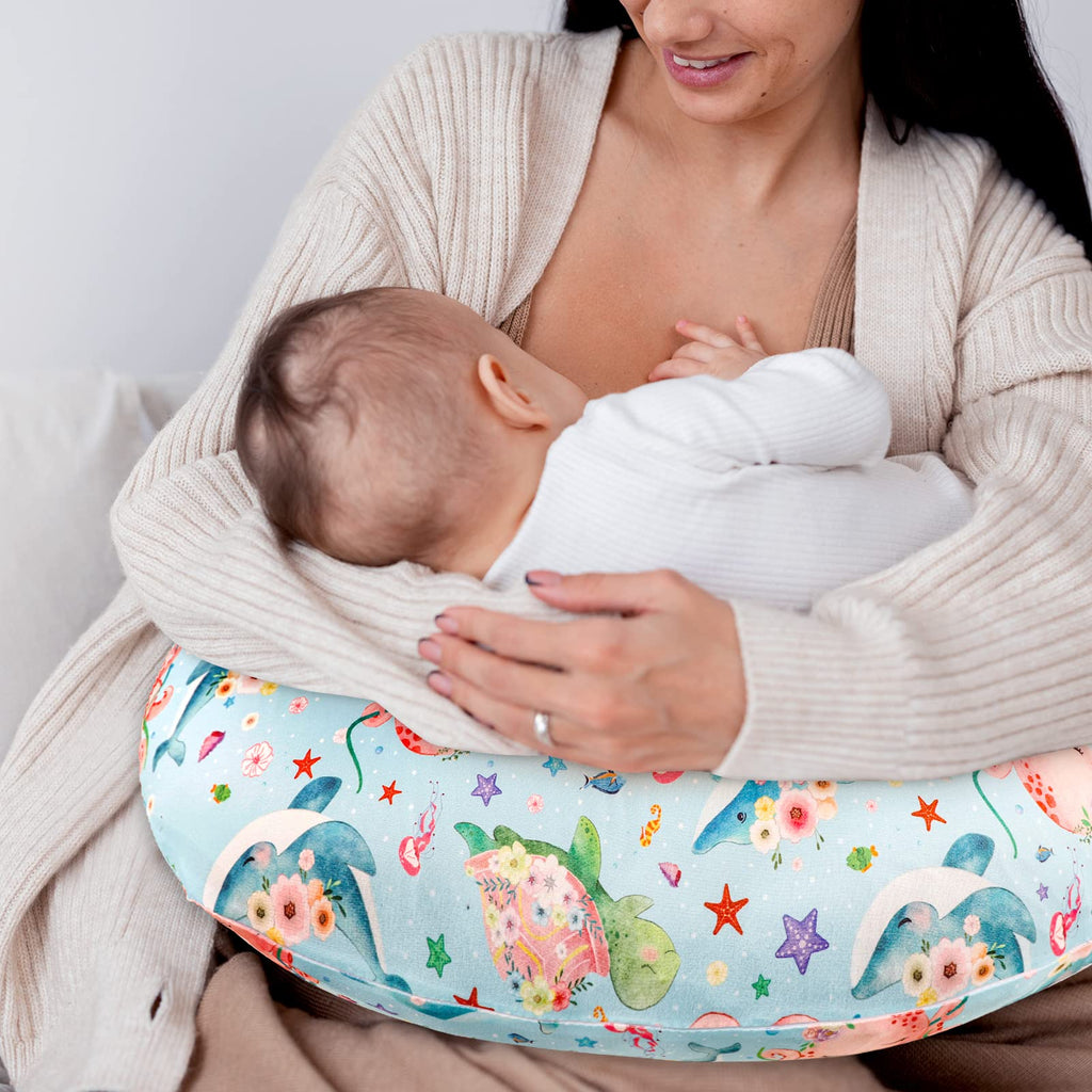 Nursing Pillow Cover Stretchy Removable Cover for Breastfeeding Pillows, Ultra Soft Comfortable Slipcover for Baby