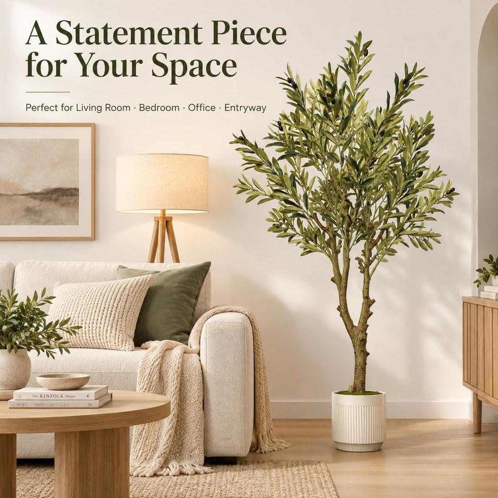 Artificial Olive Tree Faux Olive Plant Decor 4.6FT